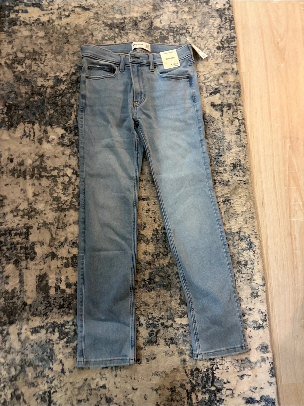 abercrombie kids light blue skinny jeans